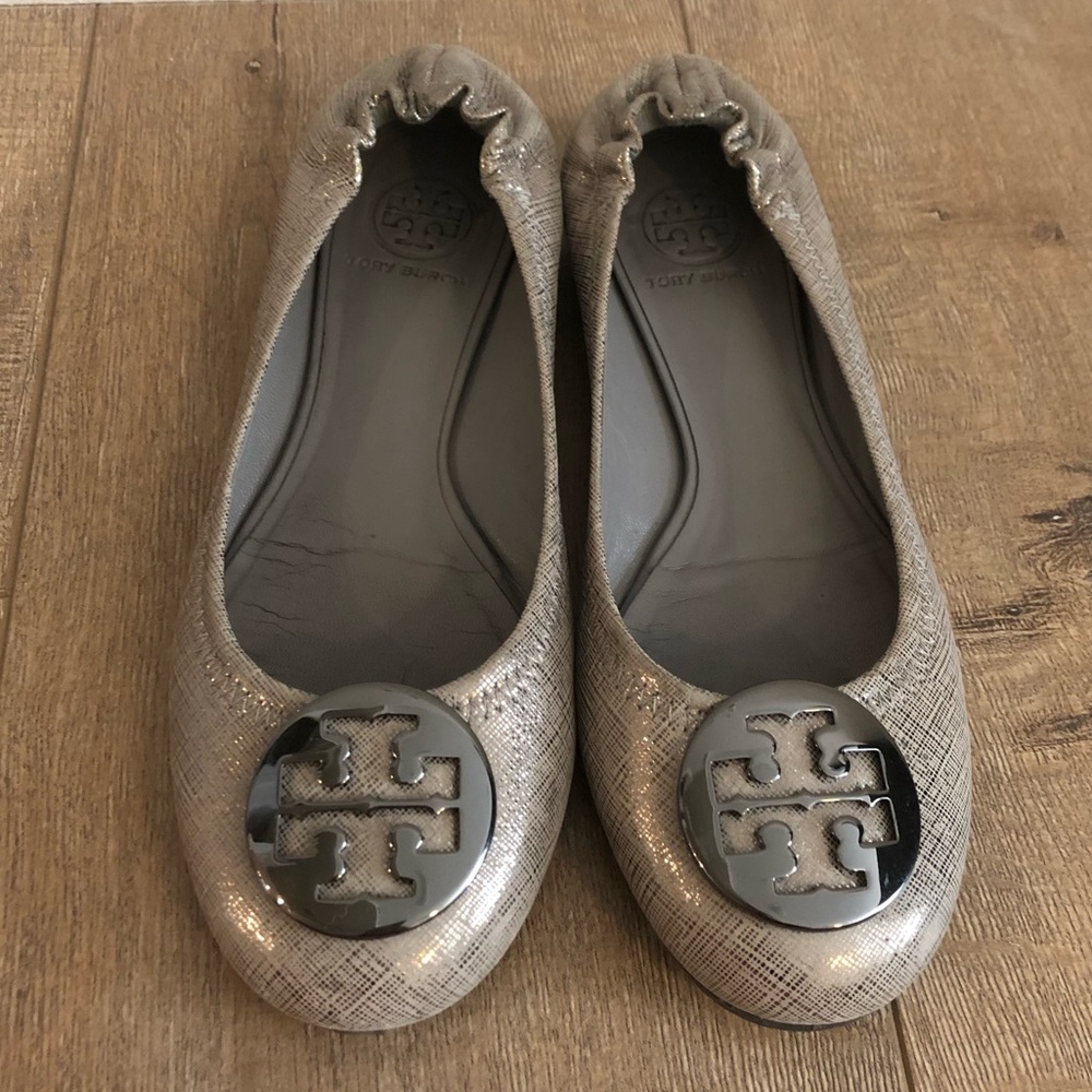 ❤️ Tory Burch | Reva Ballet Flats Silver Grey